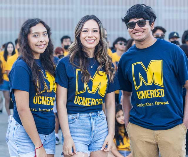 Young black man wearing a Black Student Union shirt at UC Merced